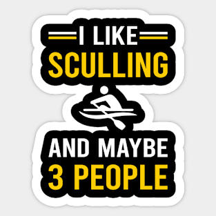 3 People Sculling Sticker